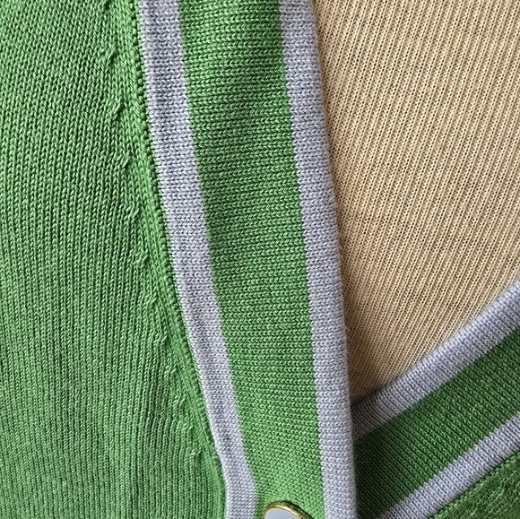 Talbots Girlfriend Cardigan Green/Light Blue Women's Size M. - Picture 2 of 9